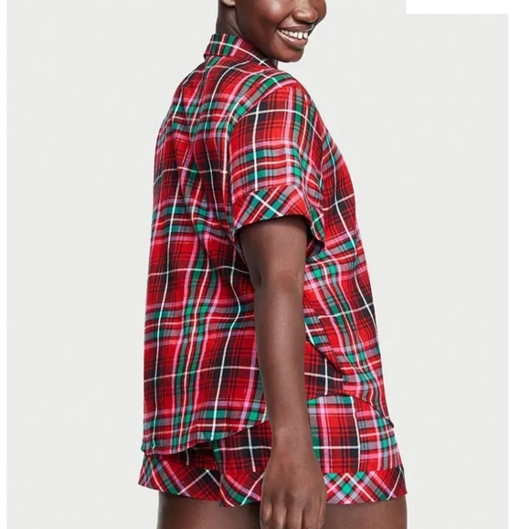 VICTORIA'S SECRET Short PJ SET Top&bottom. Size XL. NWT  Cotton Modal Flannel - Picture 2 of 6